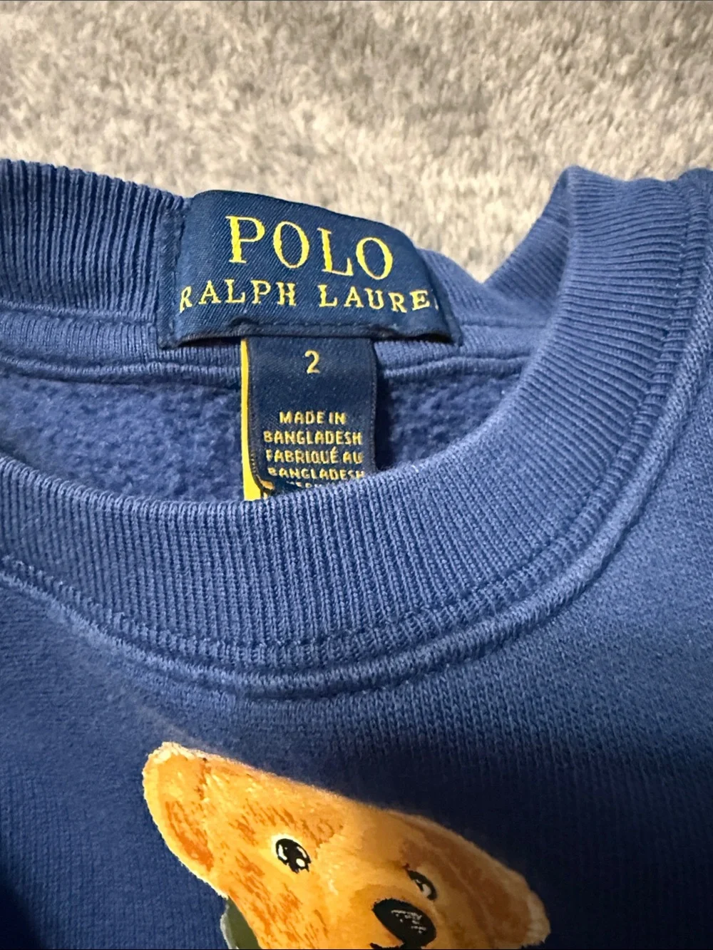 Ralph Lauren Navy Blue Polo Bear Sweatshirt